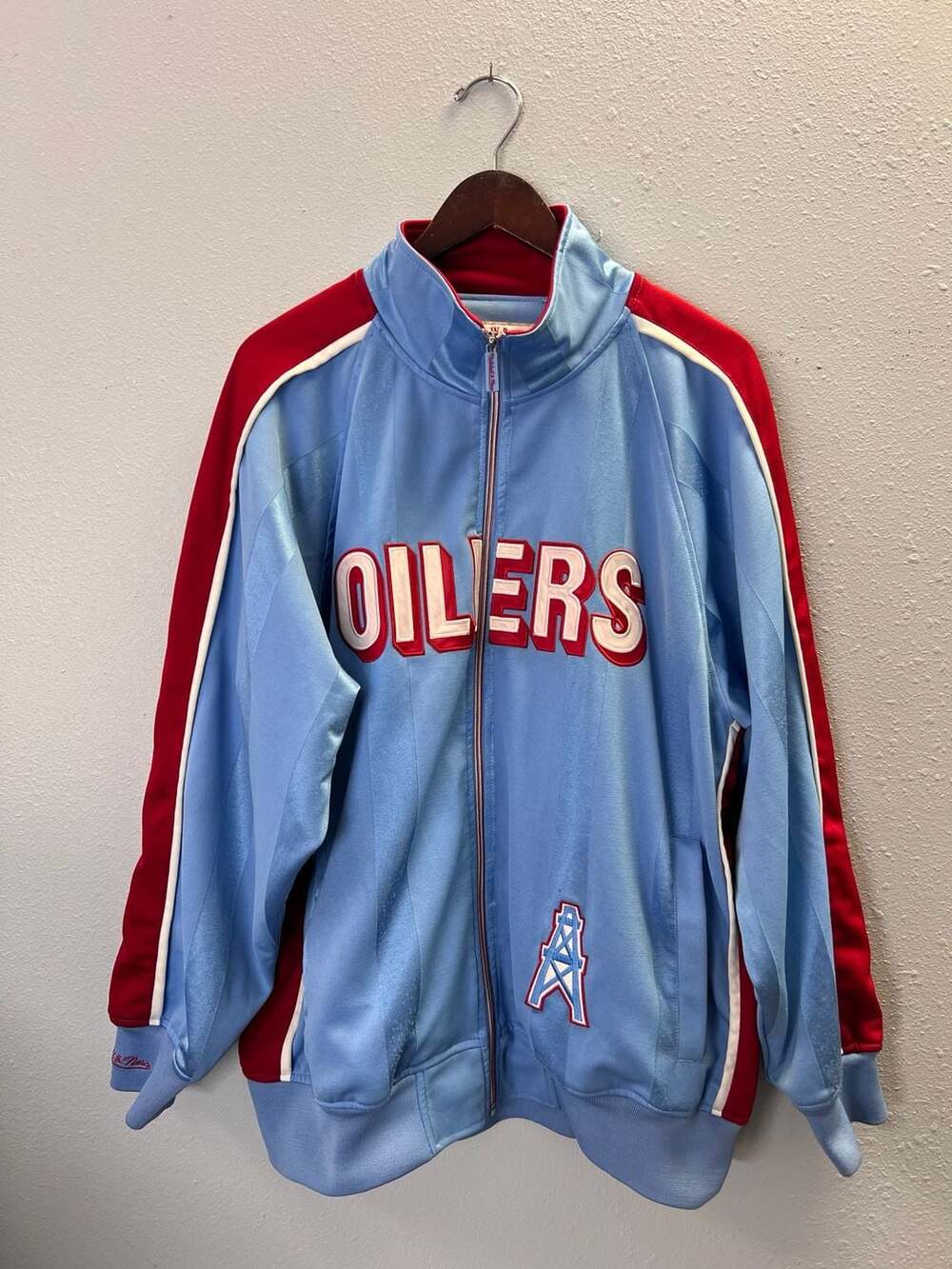 Vintage Mitchell & Ness NFL Throwbacks Houston Oilers Full Zip Jacket L 0558